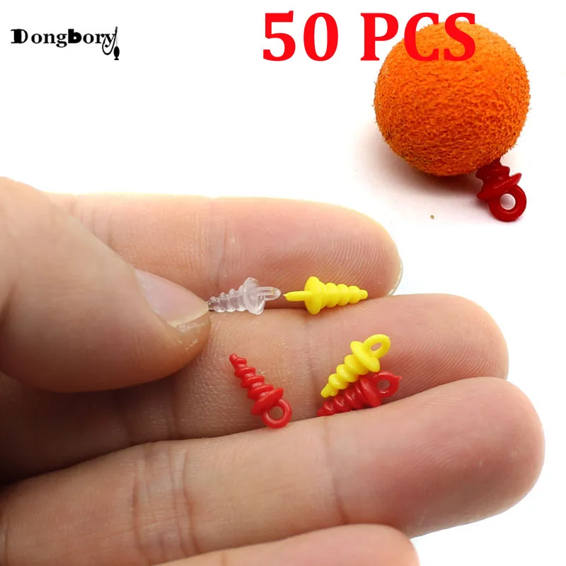 

50PCS Boilie Screw Carp Fishing Accessories D-Rig Chod Rig Terminal Tackle Bait Holder Plastic Bait Screw Pop UP Boilies Stop