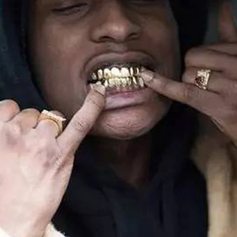 Покрытый золотом и серебром Топ Bootom вампир зубы протектор Хэллоуин