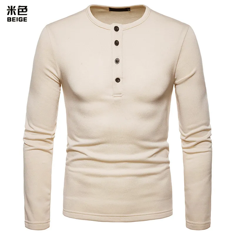 Sale Solid Color Wild Casual Men's Large Size Long-sleeved T-shirt Bottoming Shirt 2018 Drunk New Hot | Мужская одежда