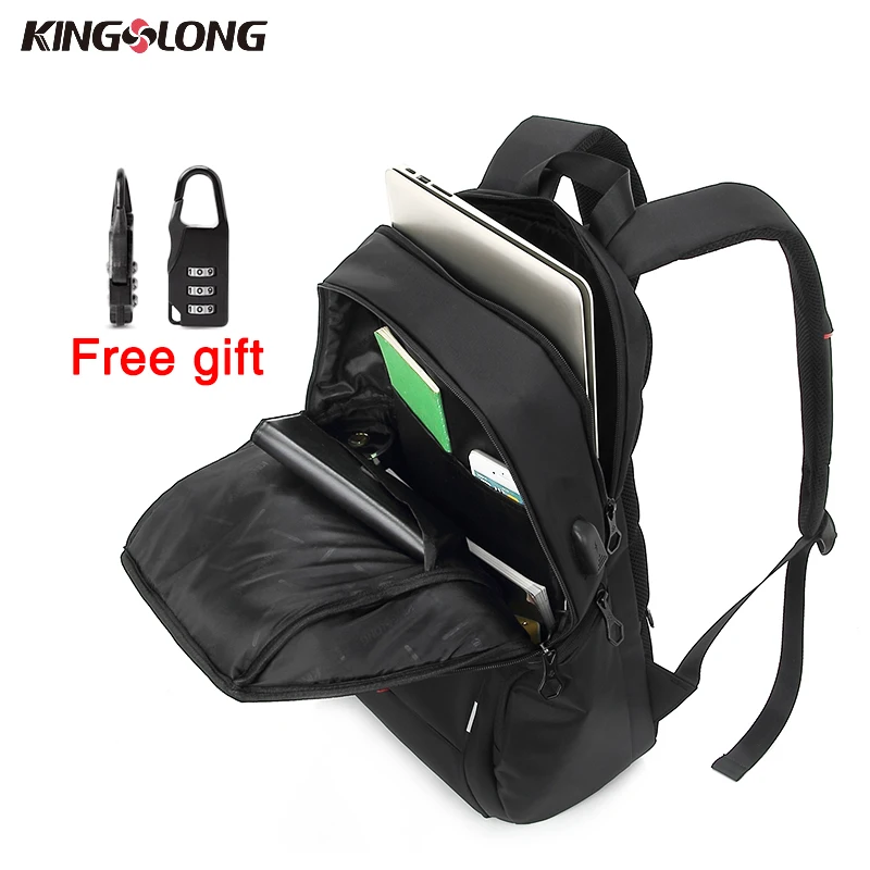 KONGSLONG Новый Anti Theft рюкзак водостойкий путешествия зарядка через usb порты и разъёмы