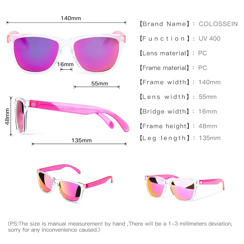 COLOSSEIN Sunglasses Women Fashion Brand Designer Frame Summer Eyewear UV400 Female Beach Glasses Men Outdoor Gafas De Sol