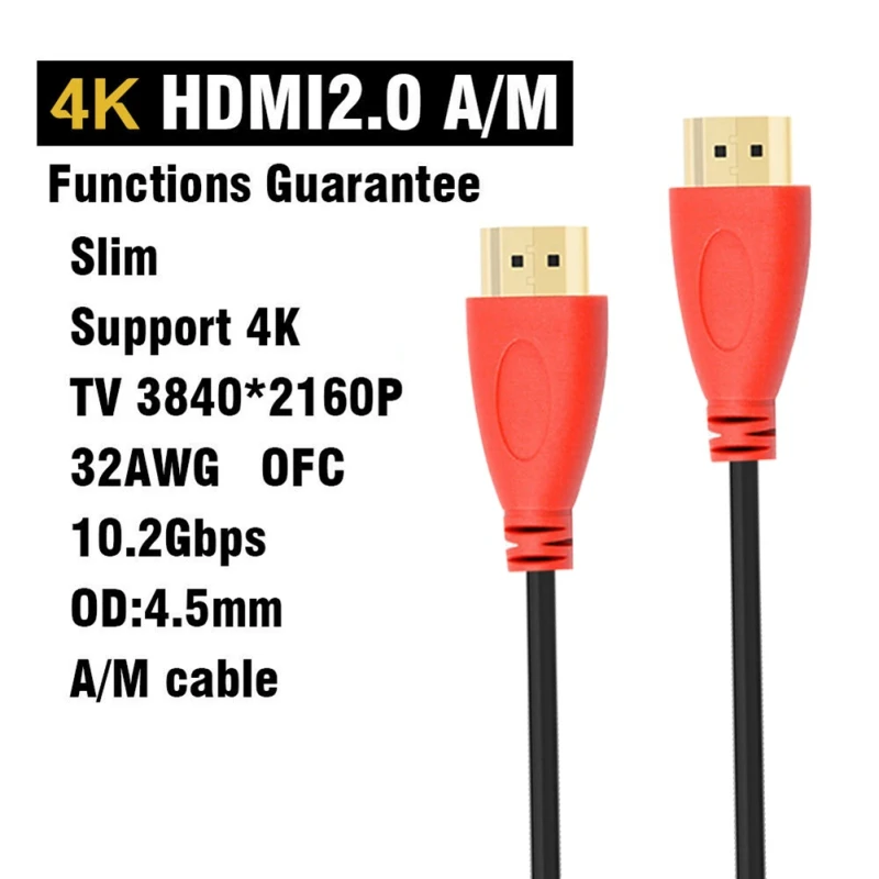 Кабель-переходник HDMI-HDMI 1/1 8/3 м 4K для ноутбуков ПК DVD-плееров ТВ-приставок IPTV LCD xbox 360