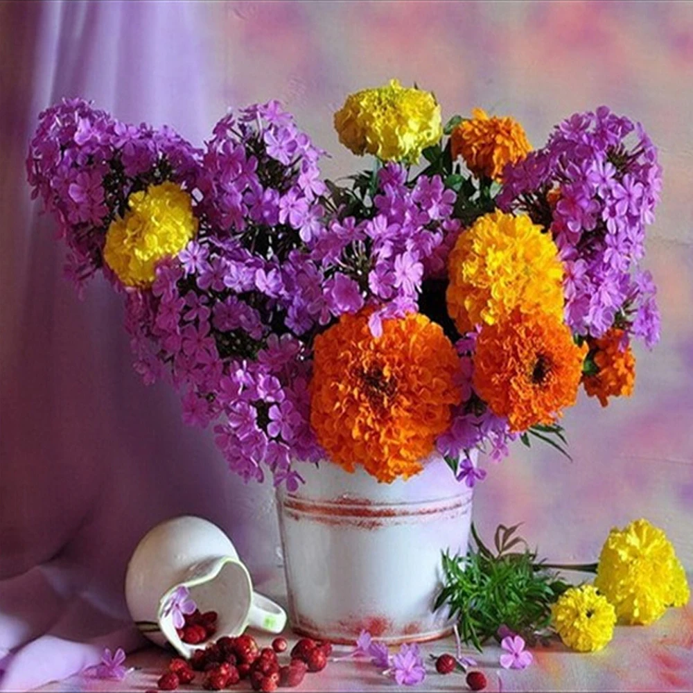 

Diy живопись цветы бриллианты вышитые цветы и растения серии Вышивка крестом квадратная дрель росписи F519