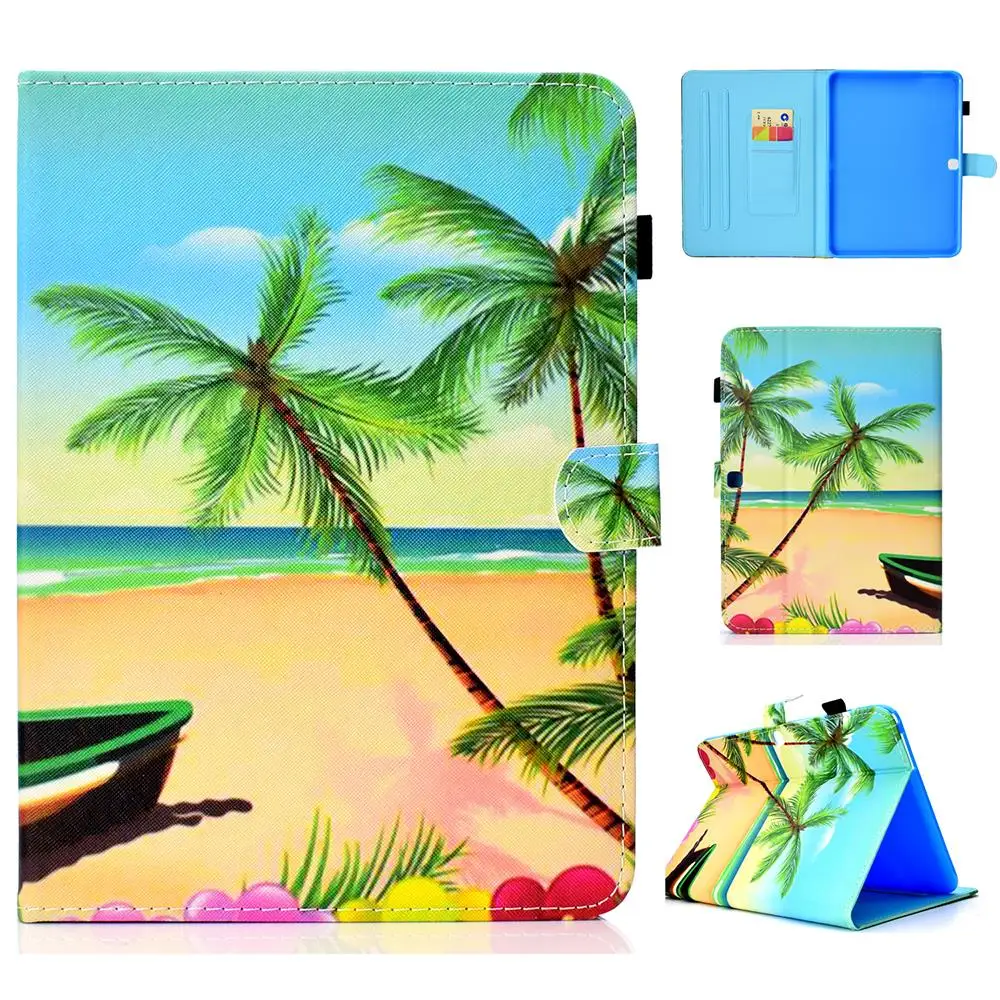 Модный чехол-кошелек для планшетного ПК с рисунком и отделением карт Samsung Galaxy Tab 4