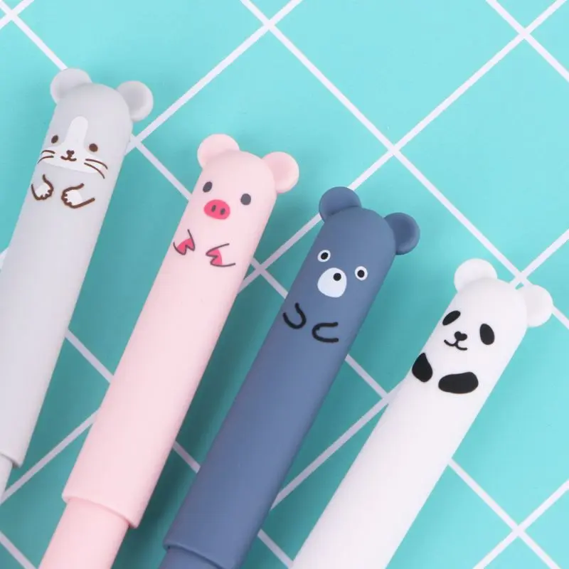 3 шт. гелевая ручка каваи в стиле мультфильма со стирающимися чернилами школьные