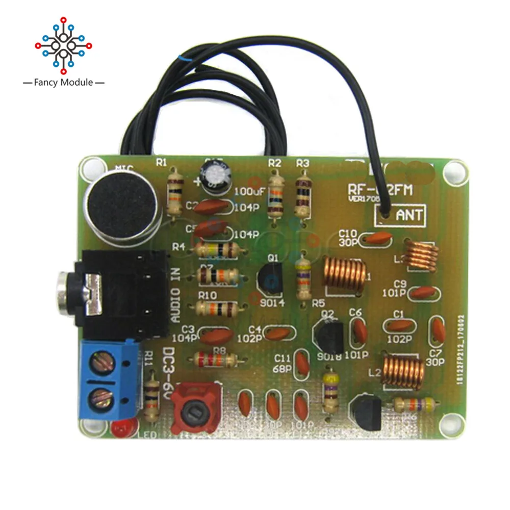 

88-108MHz FM Frequency Modulation Wireless Microphone Module DIY Kits Transmitter Board Parts DC 3-6V FM Transmitter Module