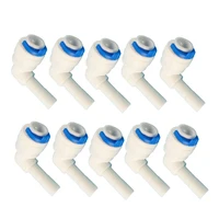 10 pcs 14 pipe plug elbow connector 14 od hose quick connection ro water reverse osmosis aquarium system connector fitting