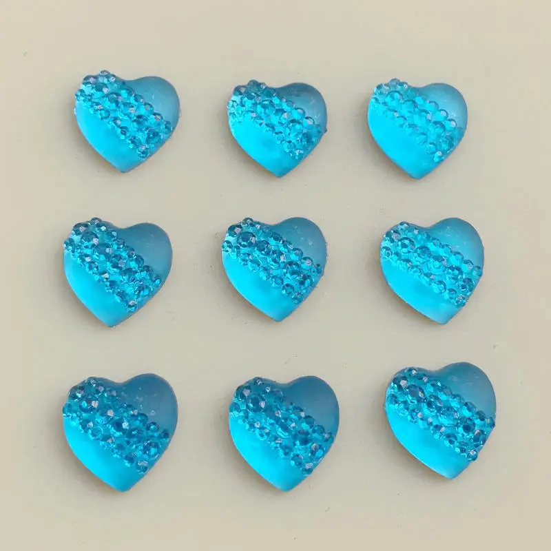 12 мм драгоценные камни в форме сердца с плоской задней стороной и кристальная