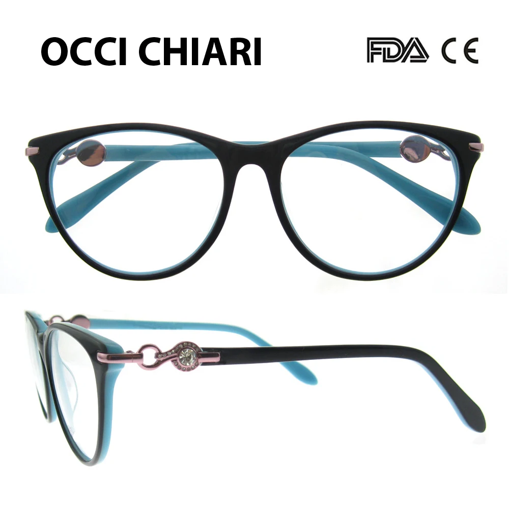 OCCI очки CHIARI Oculos модные ацетатные оправы для очков женские черные прозрачные