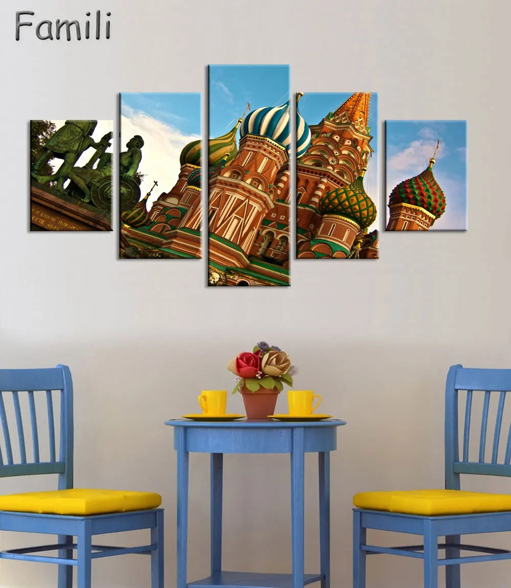 45Pieces New High Quality Russia Moscow Kremlin Art Prints Canvas Painting By City Picture Digital Purple Oil Style No Unframedl | Дом и сад