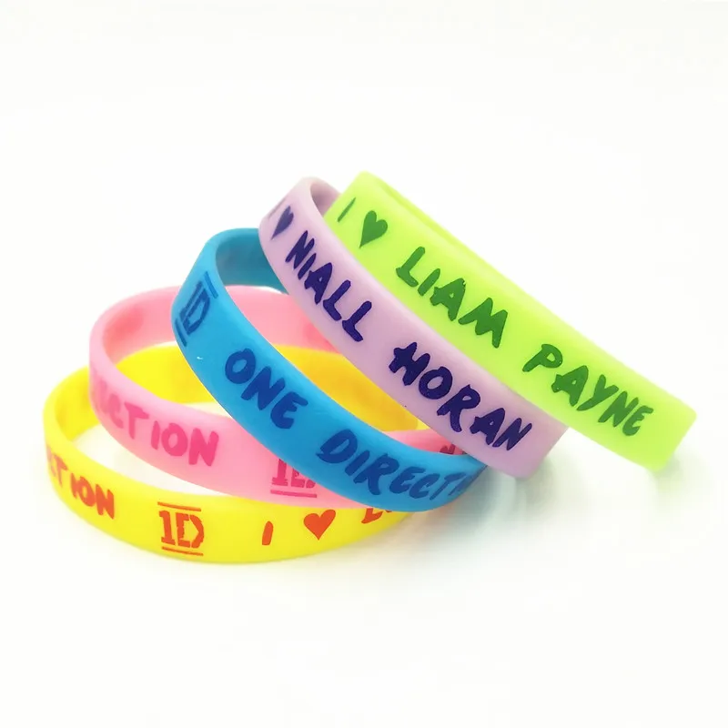 1 шт. светящийся в темноте Силиконовый браслет в одном направлении I Love Liam Payne 1D музыкальные полосы, резиновые браслеты и браслеты ярких цветов SH277