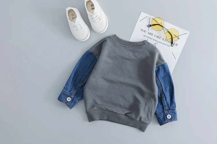 Детские джинсы Boy Fashion Kids для детей от 1 года, 2 лет, 3 лет, 4-летнего мальчика, топ с рисунком милой акулы и джинсы, комплект из 2 предметов