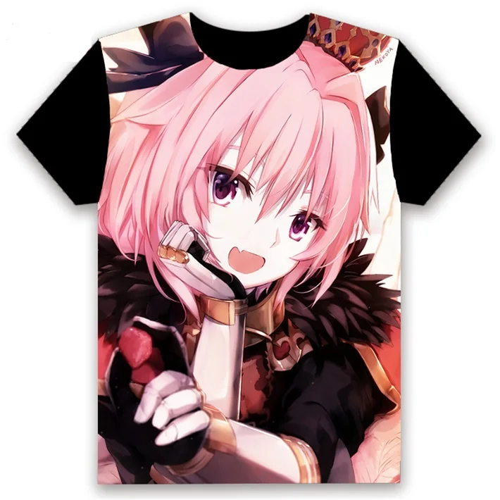 12 Футболка Аниме Манга Fate/Apocrypha Astolfo с принтом Косплей короткий рукав для женщин и мужчин Черная футболка Топы Повседневная летняя забавная рубашка - Цвет: 12