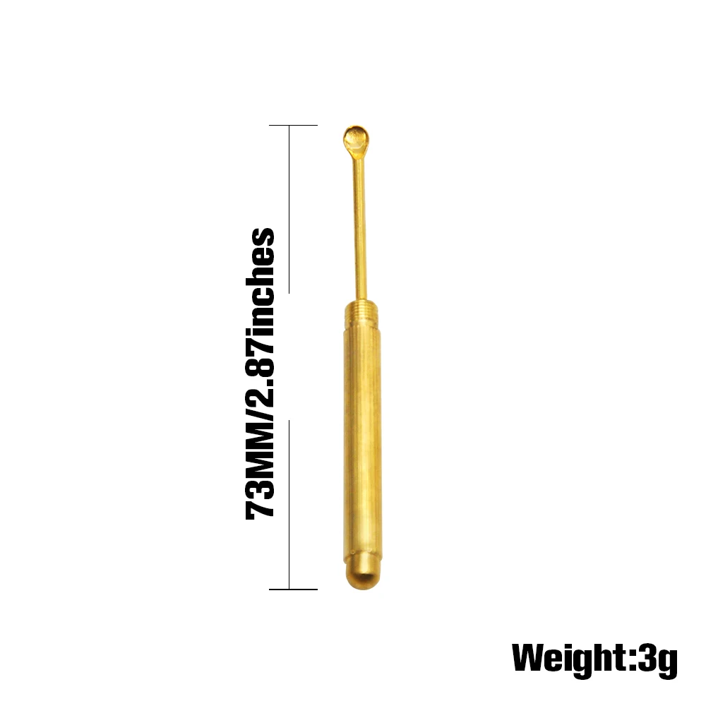 Золотая латунная ложка для табака HORNET Sniffer Snorter Powder Hoover Hooteer Metal Snuff Tobacco Pipe Shovel Key Chain