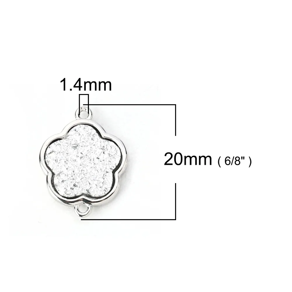 DoreenBeads медные и Синтетические кварцевые соединители Druzy/ Drusy цветок покрытый