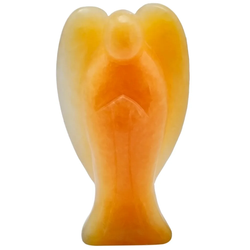 

TUMBEELLUWA 3 inch Yellow Jade Pocket Guardian Angel Figurine Statue,Reiki Healing Stone