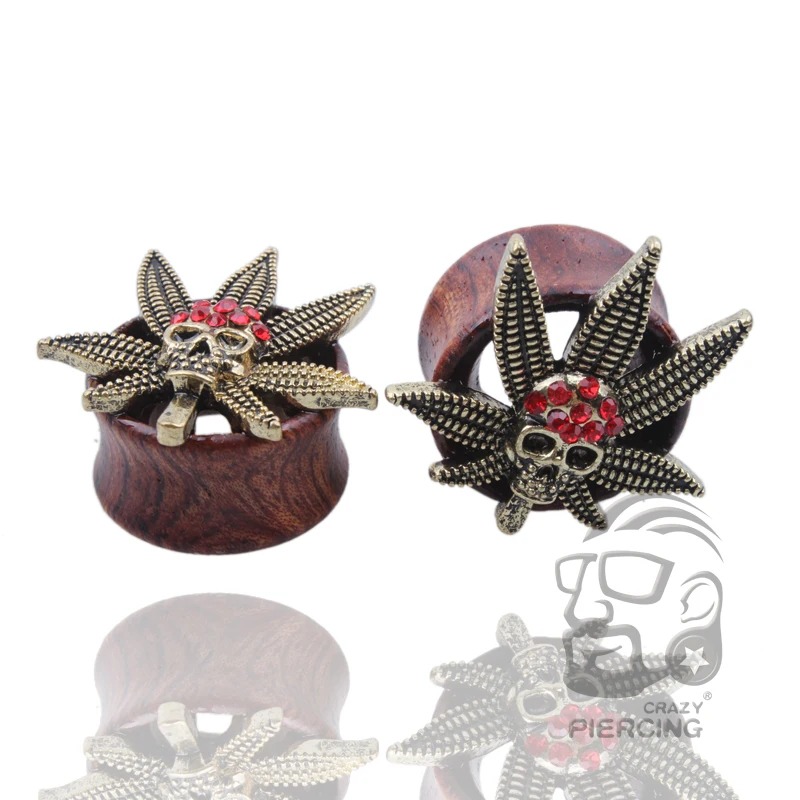 1 пара туннели для пирсинга с Кленовым листом 12 20 мм|jewelry gear|skeleton ringskeleton gloves |