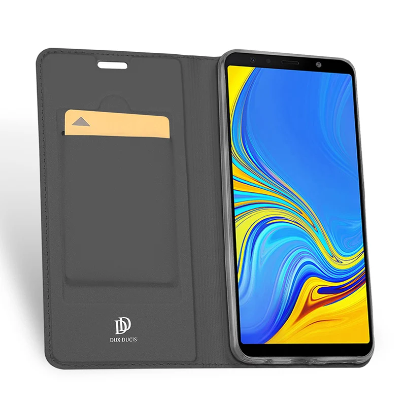чехол на samsung Galaxy A7 2018 DUX DUCIS для Кожаный Роскошные флип самсунг галакси телефона |