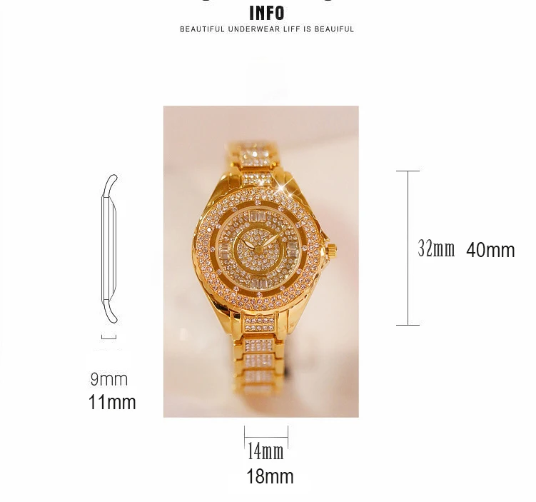Horloge Dames женские часы Лидирующий бренд горячая распродажа Роскошные часы с кристаллами Модные женские кварцевые часы женские наручные часы Reloj