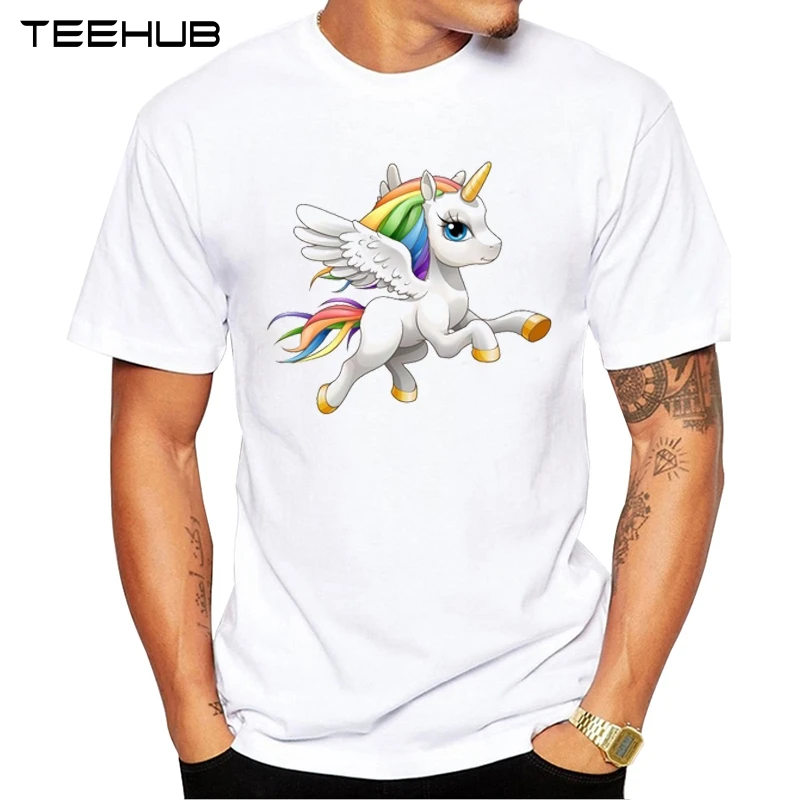 Мужская модная красочная футболка TEEHUB с коротким рукавом рисунком радужной
