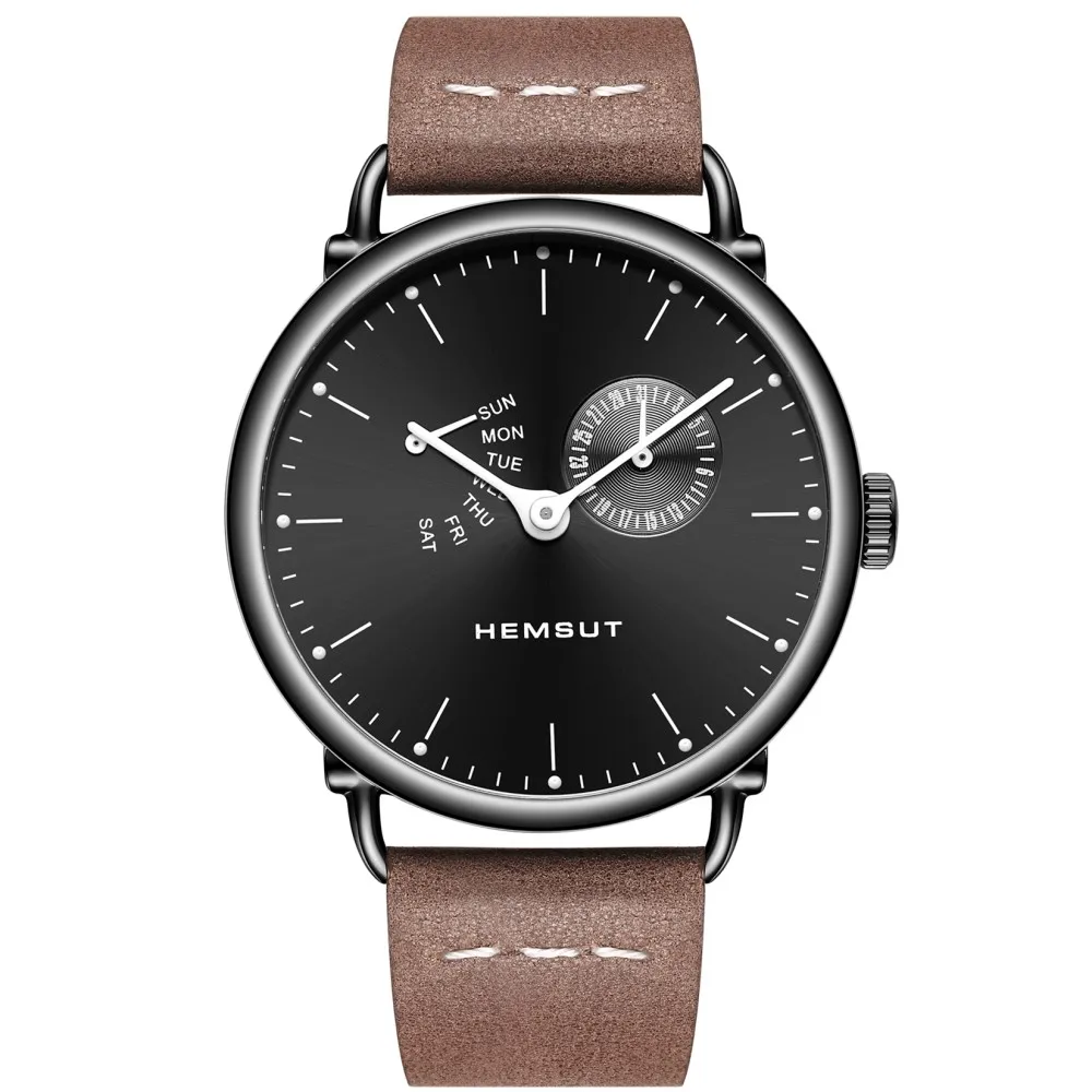 Мужские часы Hemsut Ультратонкие мужские с кожаным ремешком Citizen Move