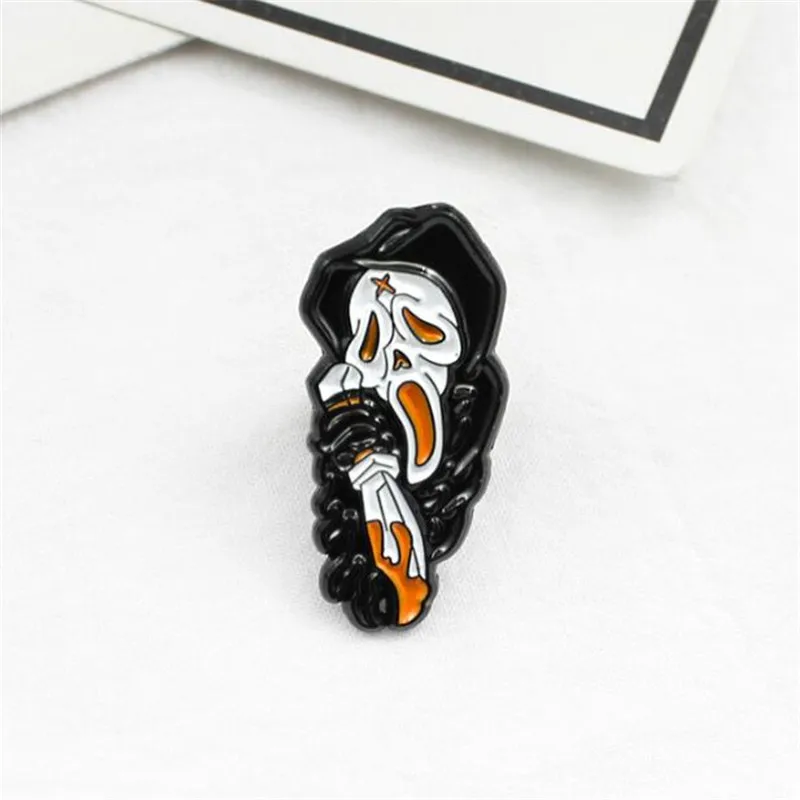 1 шт. триллер Скелет Призрак металлический значок черный панк стиль крест