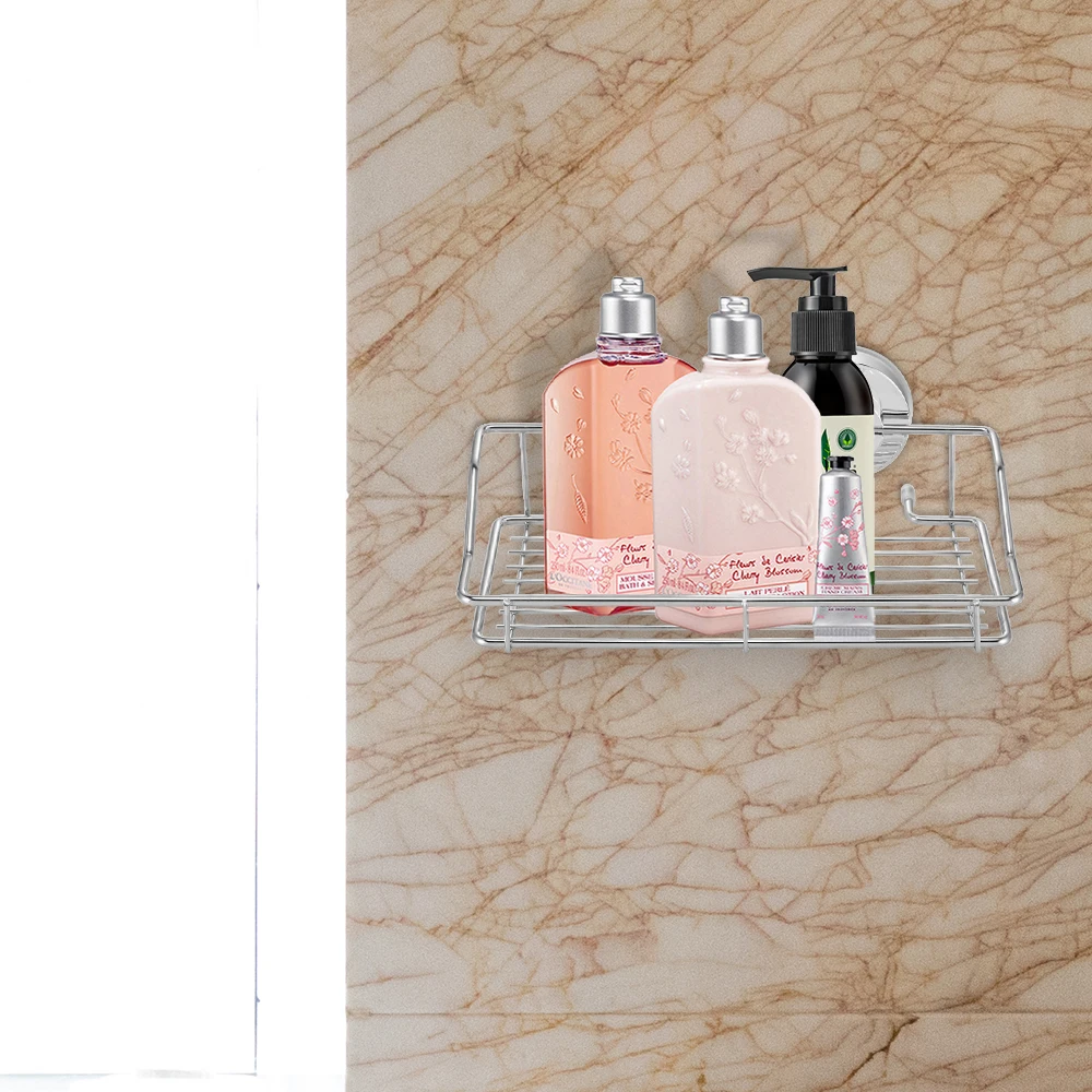 Подставка органайзер для хранения лосьона с присосками|stainless steel shower caddy|bathroom