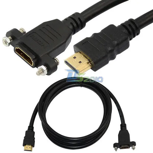 Danspeed 1 м 3 фута HDMI Мужской к женской панелью крепление позолоченный удлинитель HDTV кабель HDMI m/F кабель для аудио