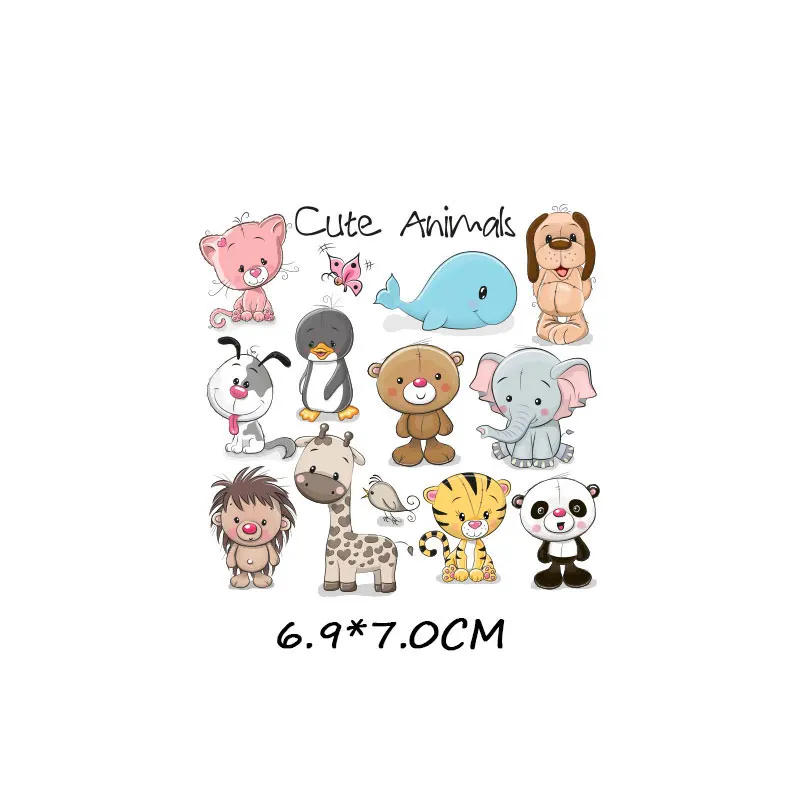 Симпатичные нашивки в виде животных комплект для переноса утюгом Единорог &quot