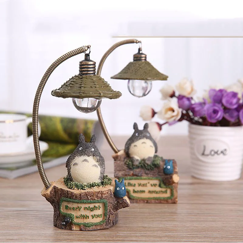 Милый ночной Светильник Totoro из смолы приспособления для детской комнаты спальни