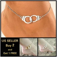 fashion handcuffs beach gold color silver color anklet ankle bracelet foot chain