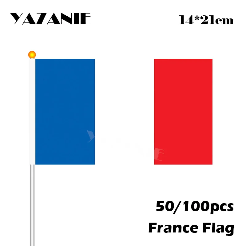 YAZANIE 14*21 см 50/100 шт маленький французский полиэфирный флаг #8 ручной развевающийся
