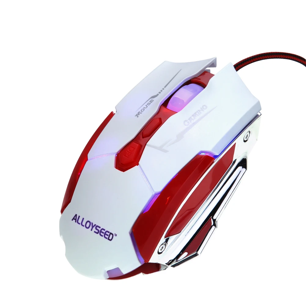 МЫШЬ светодиодная ALLOYSEED Проводная игровая мышь USB 7 кнопок 3200 точек/дюйм