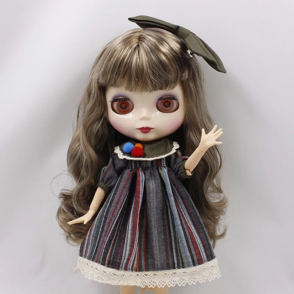 Фабричная кукла blyth 1/6 шарнирное тело Розовые Смешанные коричневые волосы с