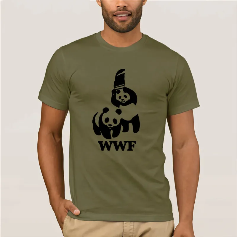 Борьба WWF панда футболки с короткими рукавами и Camiseta футболка для мужчин Летняя