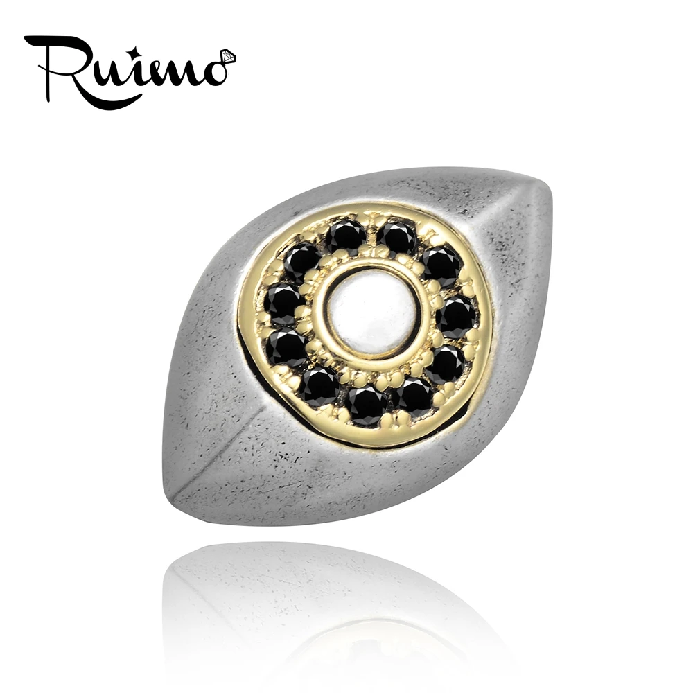 Медные бусины RUIMO Eye of Horus с серебряным покрытием микрозакрепка черные бронзовые