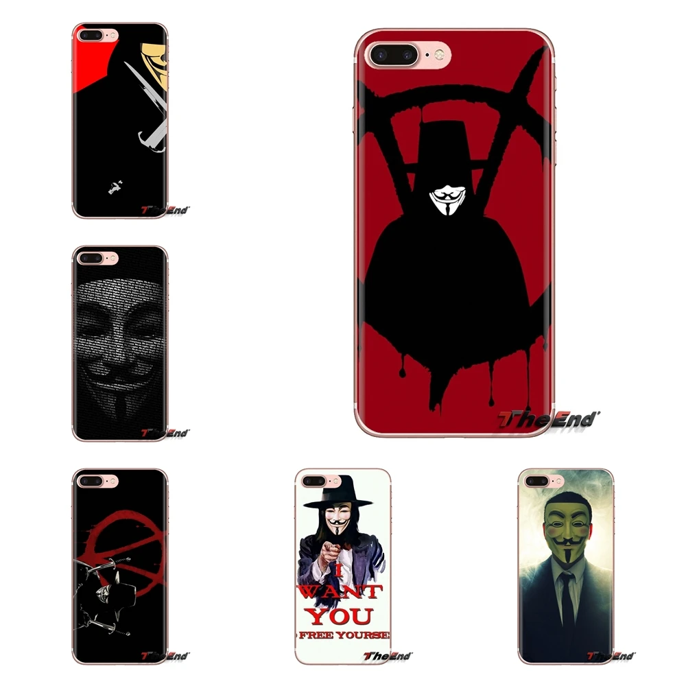 Soft Transparent Cases Covers For Huawei Mate Honor 4C 5C 5X 6X 7 7A 7C 8 9 10 8C 8X 20 Lite Pro Anonymous Mask V Vendetta |