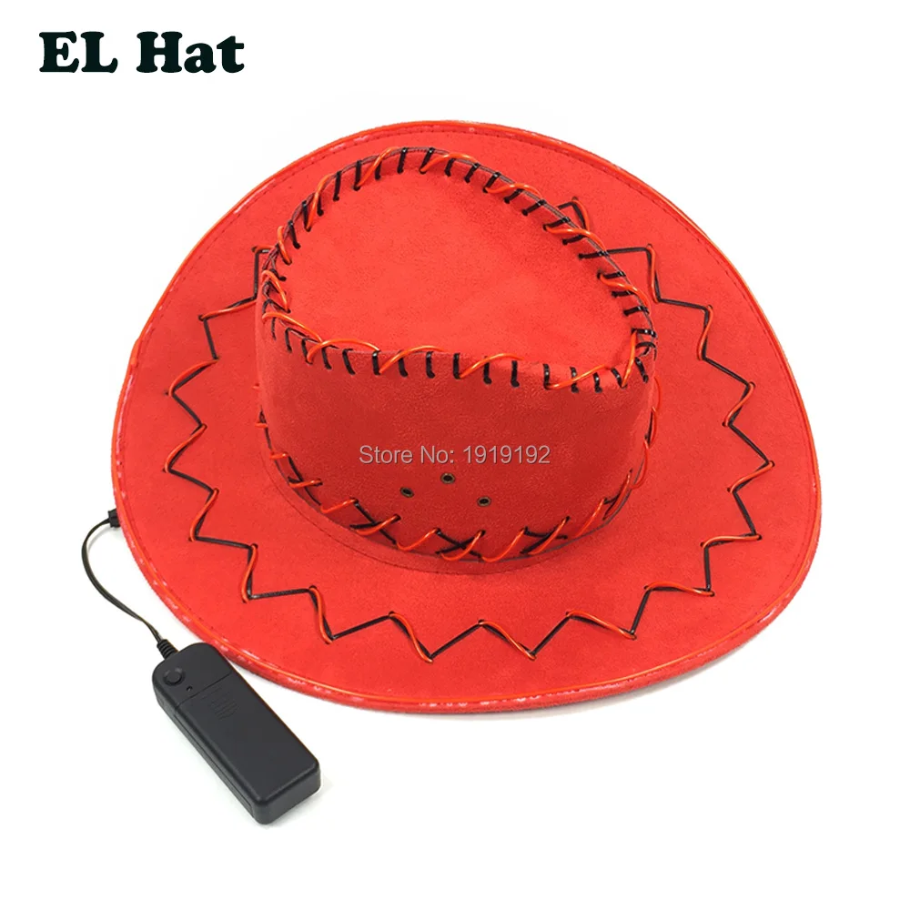 Горячая Распродажа мигающая мужская Ковбойская шляпа со светодиодами