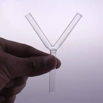 

5pcs Outer Diameter 7mm Y 3 Way Laboratory Glass Gas Guide Tube Adapter Glassware Length 50mm