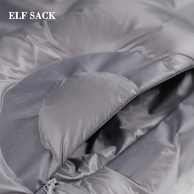 ELFSACK новинка женский пуховик 90% белый утиный пух пальто пэтчворк полный толстый