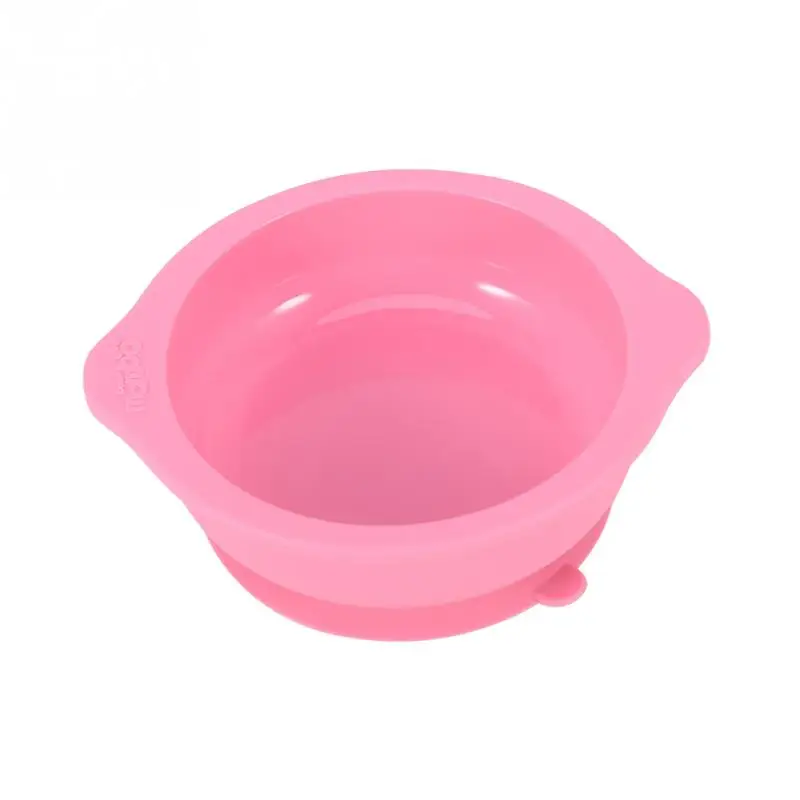 pink ESTINK детская посуда на присоске, миска для кормления детей с мультяшным рисунком Binaurall, детская тарелка, посуда с крышкой, тренировочная миска для кормления детей - Цвет: pink