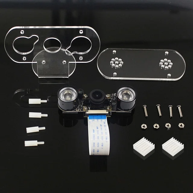 Kit 2 Raspberry Pi 4 камера ночного видения Raspberry Pi 3 регулируемая камера с фокусным расстоянием 60/130 градусов+ держатель для Pi 4 3 Модель B 3B Plus 3B - Цвет: Kit 2