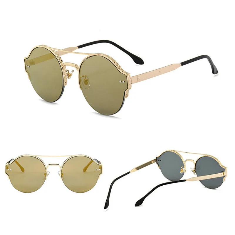 MINCL/Круглые Солнцезащитные очки женские модные с покрытием цветная линза Женская