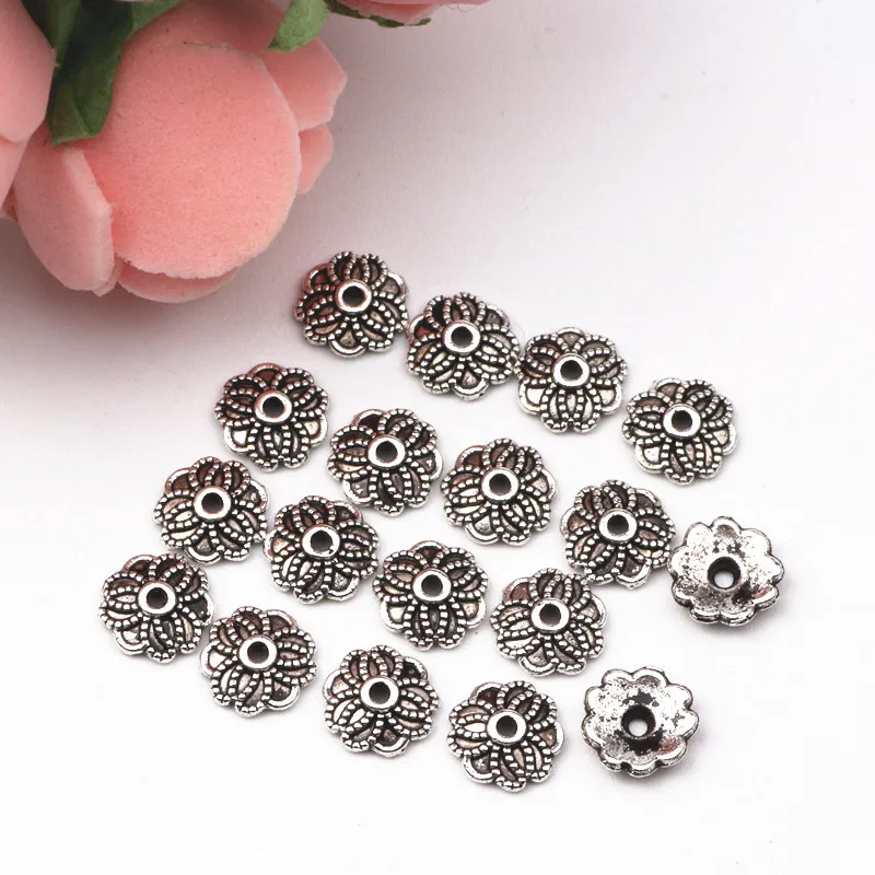 Тибетские крышки из бусин 300 шт. античные посеребренные 7 мм|jewelry parts|bead capsfiligree jewelry