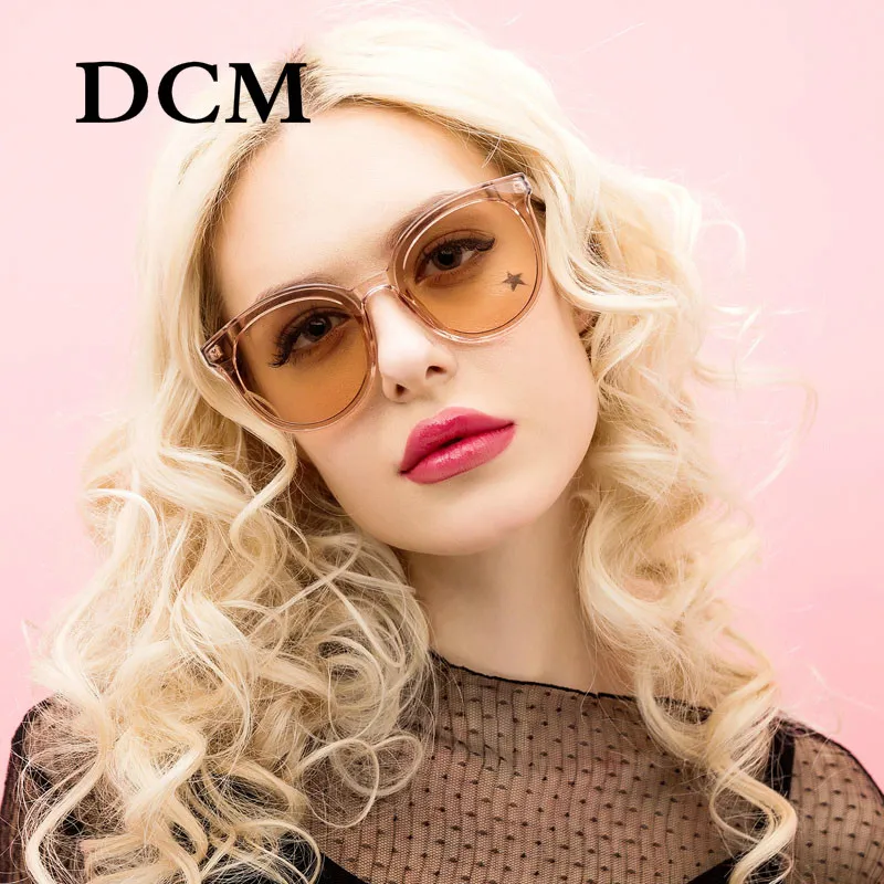 Женские круглые солнцезащитные очки DCM Newst брендовые дизайнерские кошачий глаз с