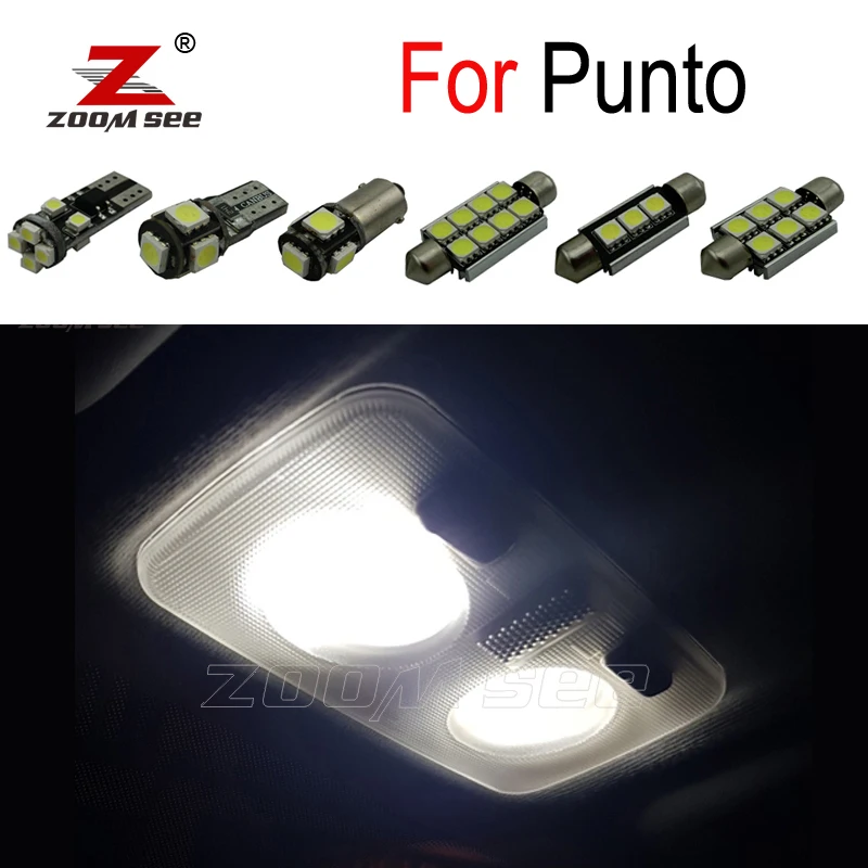 100% белый светодиодный светильник Canbus без ошибок для Fiat Punto 1 2 3 I II III EVO 176 188 199 (1993