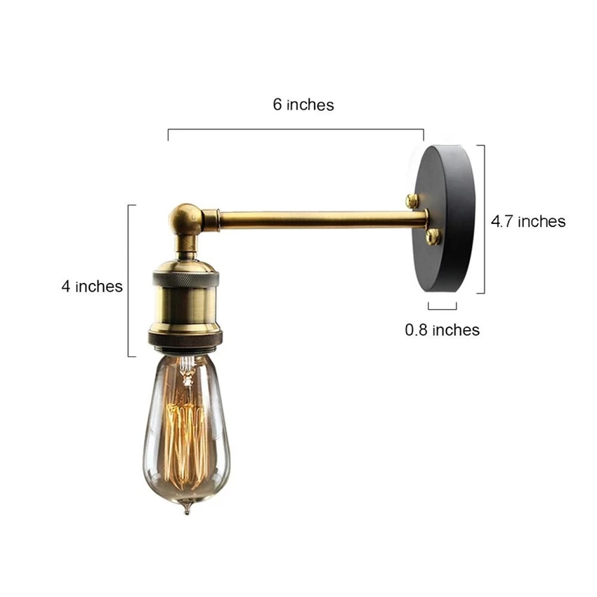 Американский винтажный Железный светодиодный настенный светильник Уличное бра