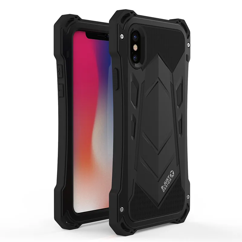 

New Heavy Duty Case for iPhone X Doom Armor Metal Case for iPhone X Original R-just Shockproof Cover For iPhone X
