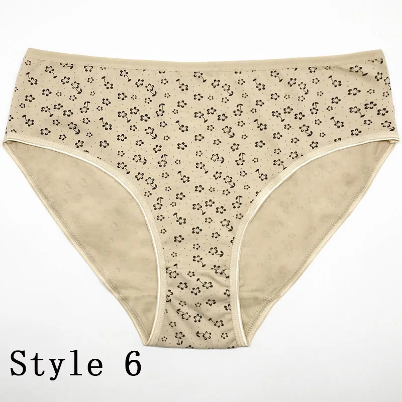 Style 6 1 шт., новинка, трусики с принтом, женские, высокая эластичность, удобные, дышащие, мягкие, 95% хлопок, нижнее белье, большие размеры XXL, XXXL, 4XL, трусы - Цвет: Style 6