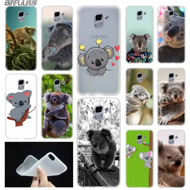 Мягкий чехол для телефона Samsung Galaxy J6 J8 J3 J5 J7 J4 Plus 2018 2016 2017 EU Prime Pro Ace j610 Cute koala